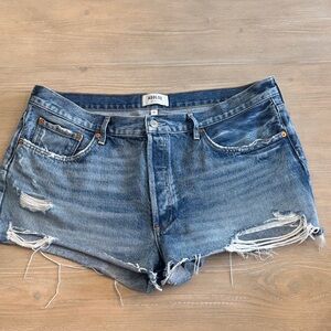 Agolde Distressed Blue Jean Shorts